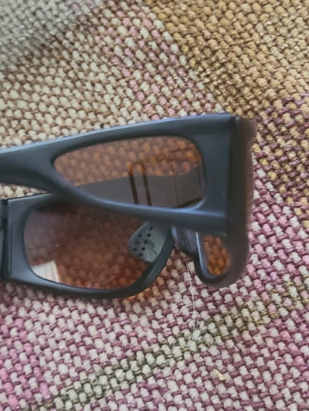 Men's Polarized Amber Lens Sunglasses - Black Frame. Wrap Style